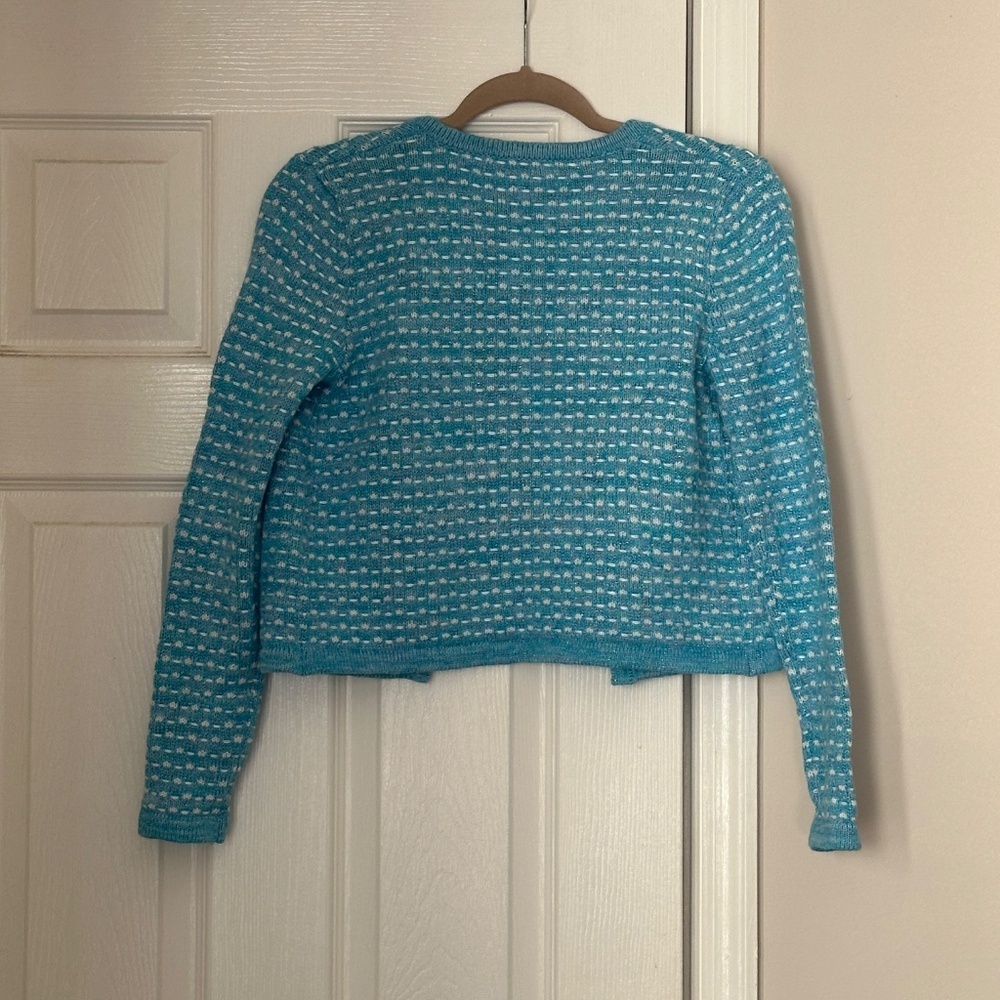 Brand New Lilly Pulitzer Kienna Cardigan Cumulus Blue XS Preppy Cropped - Picture 7 of 8